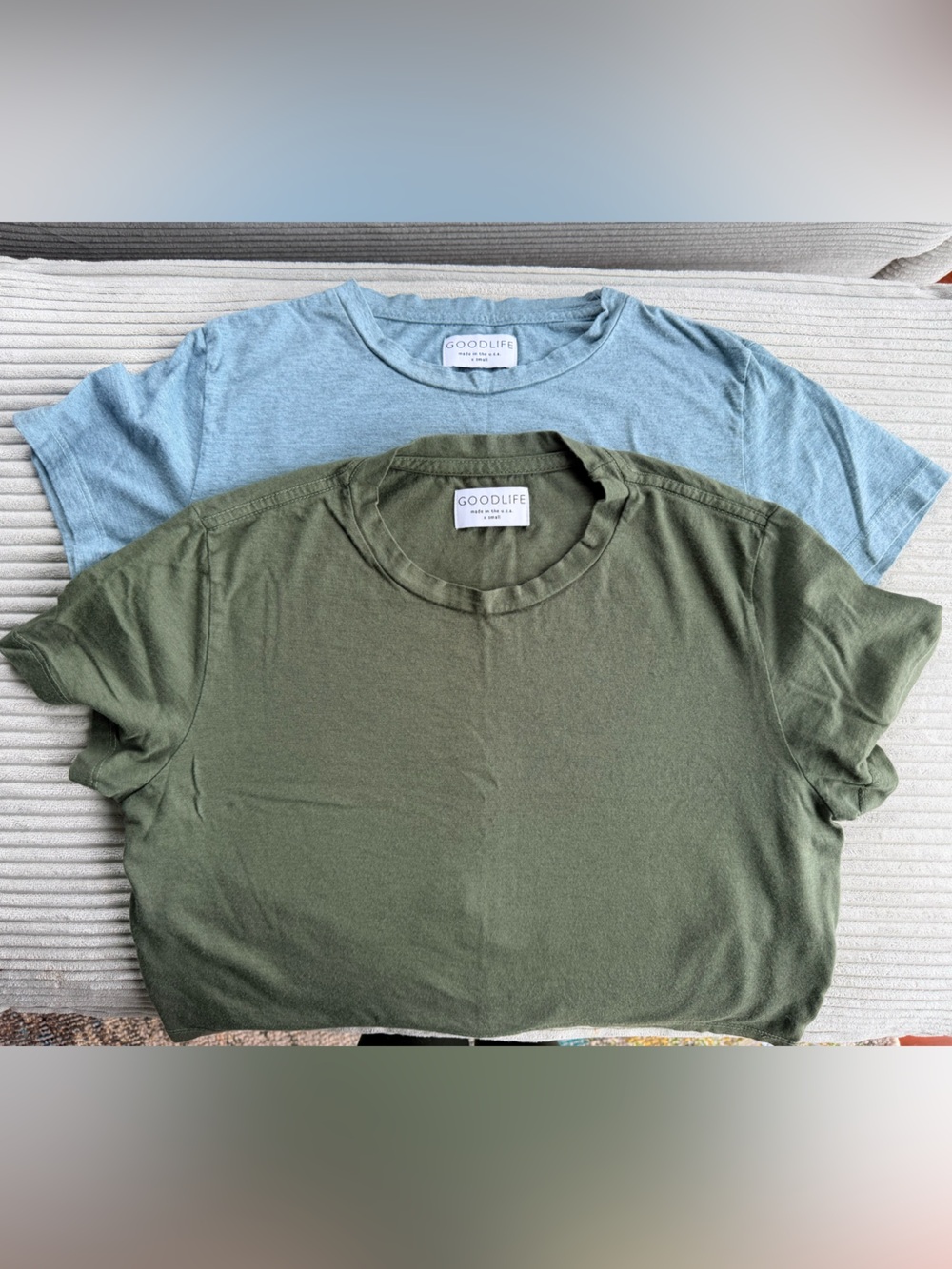 Goodlife Women’s Short Sleeve Tee Pair - Olive Green & Light Blue